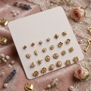 Trendy stud earrings for girls and women, simple everyday designs and sparkly studs from Passionate Bangladesh for party looks. https://passionatebangladesh.com/