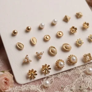 Trendy stud earrings for girls and women, simple everyday designs and sparkly studs from Passionate Bangladesh for party looks. https://passionatebangladesh.com/