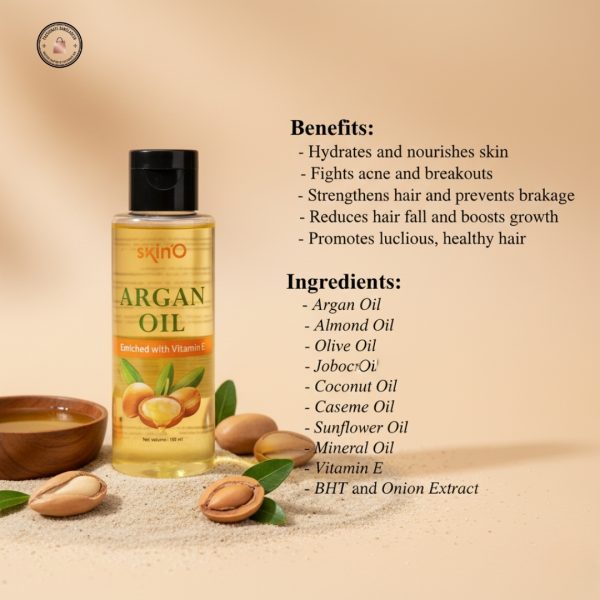 skinO Argan Oil Enriched with Vitamin E 100ml