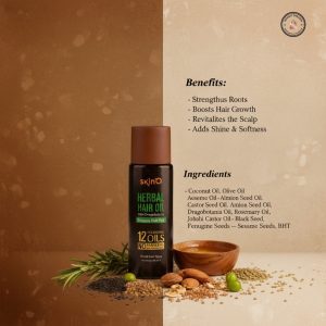 skinO Herbal Hair Oil With Dragobotania Reduces Hair fall 100ml