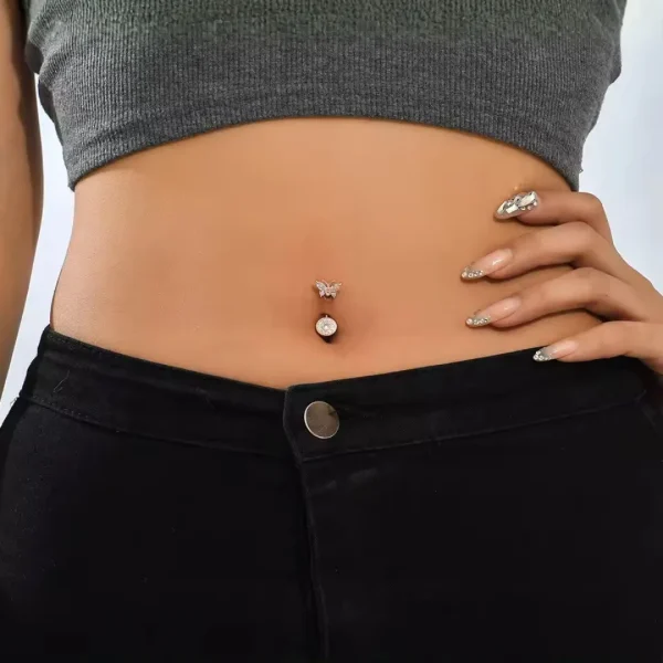 Trendy belly button ring for girls from Passionate Bangladesh, cute and stylish navel piercing jewelry in different colors and designs.