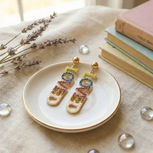 Elegant drop earrings from Passionate Bangladesh, lightweight dangle design for women and girls, perfect for parties and special occasions. Try our different designs like butterfly earrings, long chain earrings, heart shape earrings and stone earrings.