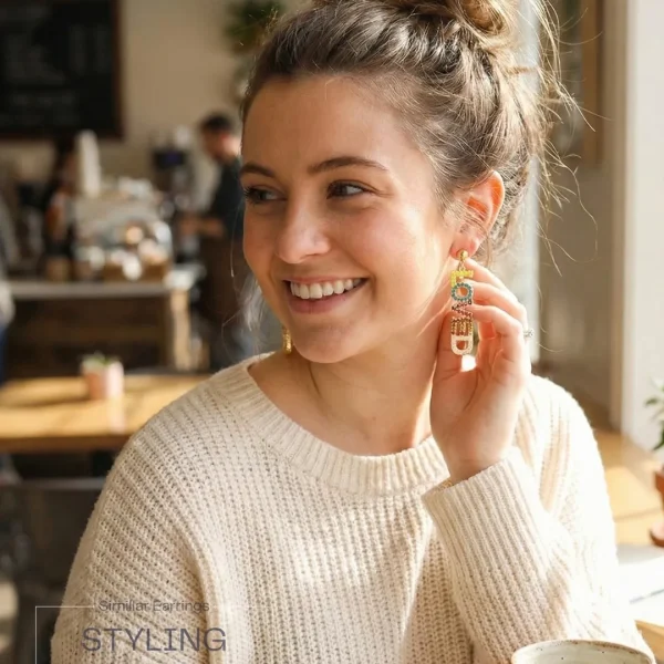 Elegant drop earrings from Passionate Bangladesh, lightweight dangle design for women and girls, perfect for parties and special occasions. Try our different designs like butterfly earrings, long chain earrings, heart shape earrings and stone earrings.