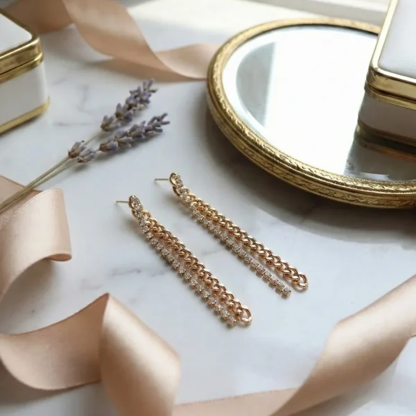 Elegant drop earrings from Passionate Bangladesh, lightweight dangle design for women and girls, perfect for parties and special occasions. Try our different designs like butterfly earrings, long chain earrings, heart shape earrings and stone earrings.