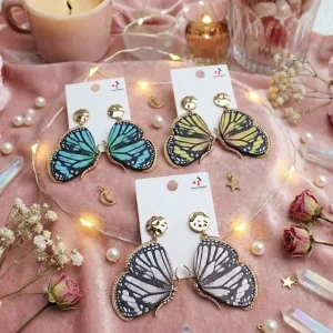 Elegant drop earrings from Passionate Bangladesh, lightweight dangle design for women and girls, perfect for parties and special occasions. Try our different designs like butterfly earrings, long chain earrings, heart shape earrings and stone earrings.