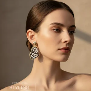Elegant drop earrings from Passionate Bangladesh, lightweight dangle design for women and girls, perfect for parties and special occasions. Try our different designs like butterfly earrings, long chain earrings, heart shape earrings and stone earrings.
