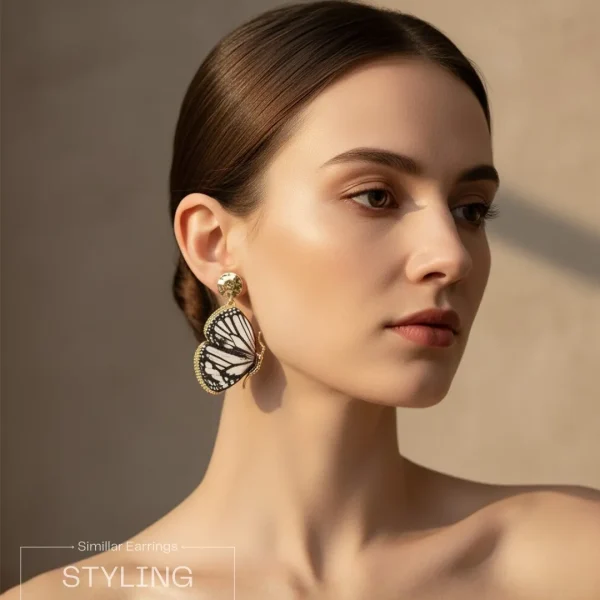 Elegant drop earrings from Passionate Bangladesh, lightweight dangle design for women and girls, perfect for parties and special occasions. Try our different designs like butterfly earrings, long chain earrings, heart shape earrings and stone earrings.