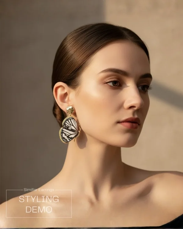 Elegant drop earrings from Passionate Bangladesh, lightweight dangle design for women and girls, perfect for parties and special occasions. Try our different designs like butterfly earrings, long chain earrings, heart shape earrings and stone earrings.