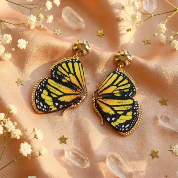 Elegant drop earrings from Passionate Bangladesh, lightweight dangle design for women and girls, perfect for parties and special occasions. Try our different designs like butterfly earrings, long chain earrings, heart shape earrings and stone earrings.