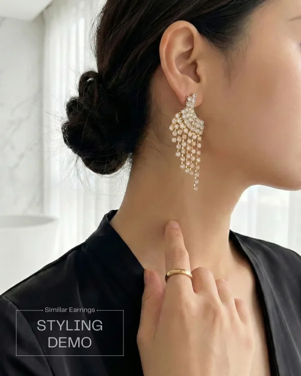 Elegant drop earrings from Passionate Bangladesh, lightweight dangle design for women and girls, perfect for parties and special occasions. Try our different designs like butterfly earrings, long chain earrings, heart shape earrings and stone earrings.