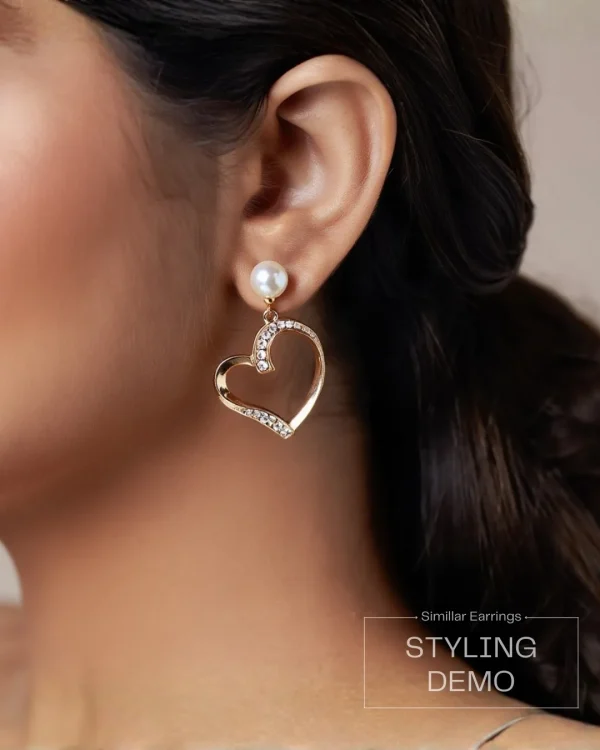 Elegant drop earrings from Passionate Bangladesh, lightweight dangle design for women and girls, perfect for parties and special occasions. Try our different designs like butterfly earrings, long chain earrings, heart shape earrings and stone earrings.
