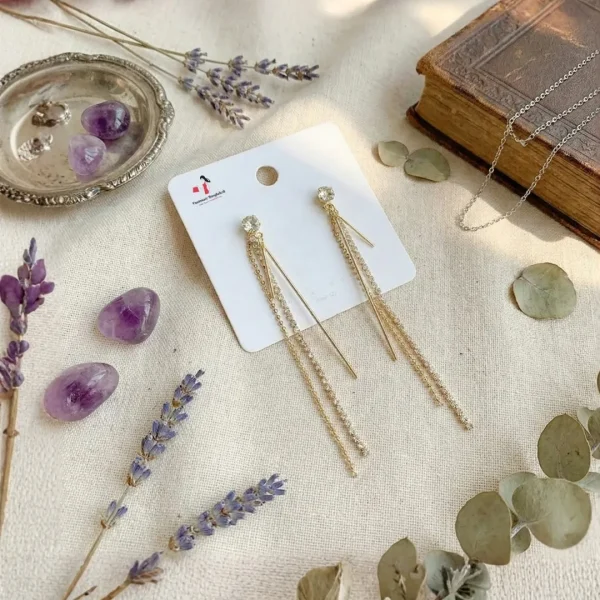 Elegant drop earrings from Passionate Bangladesh, lightweight dangle design for women and girls, perfect for parties and special occasions. Try our different designs like butterfly earrings, long chain earrings, heart shape earrings and stone earrings.