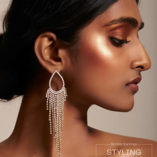 Elegant drop earrings from Passionate Bangladesh, lightweight dangle design for women and girls, perfect for parties and special occasions. Try our different designs like butterfly earrings, long chain earrings, heart shape earrings and stone earrings.