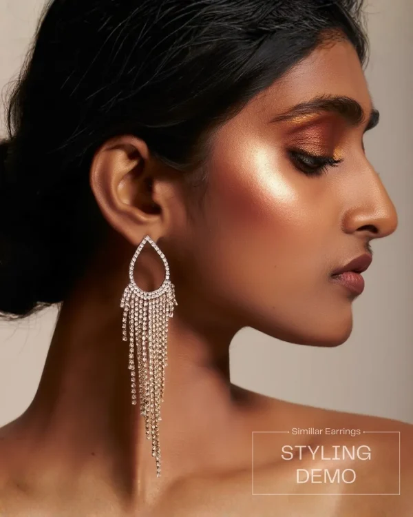 Elegant drop earrings from Passionate Bangladesh, lightweight dangle design for women and girls, perfect for parties and special occasions. Try our different designs like butterfly earrings, long chain earrings, heart shape earrings and stone earrings.