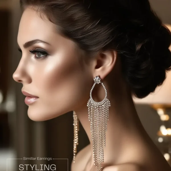 Elegant drop earrings from Passionate Bangladesh, lightweight dangle design for women and girls, perfect for parties and special occasions. Try our different designs like butterfly earrings, long chain earrings, heart shape earrings and stone earrings.