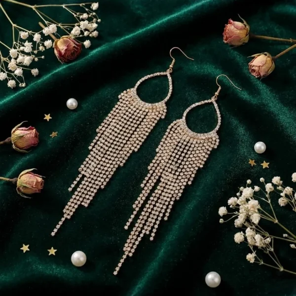 Elegant drop earrings from Passionate Bangladesh, lightweight dangle design for women and girls, perfect for parties and special occasions. Try our different designs like butterfly earrings, long chain earrings, heart shape earrings and stone earrings.