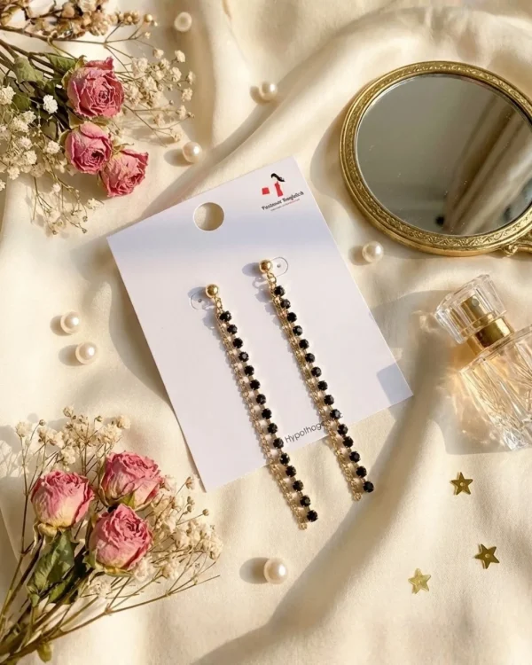 Elegant drop earrings from Passionate Bangladesh, lightweight dangle design for women and girls, perfect for parties and special occasions. Try our different designs like butterfly earrings, long chain earrings, heart shape earrings and stone earrings.