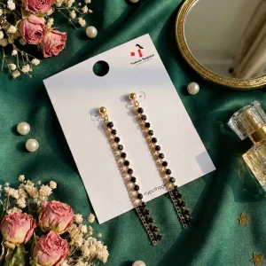 Elegant drop earrings from Passionate Bangladesh, lightweight dangle design for women and girls, perfect for parties and special occasions. Try our different designs like butterfly earrings, long chain earrings, heart shape earrings and stone earrings.