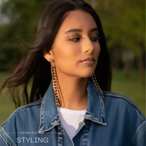 Elegant drop earrings from Passionate Bangladesh, lightweight dangle design for women and girls, perfect for parties and special occasions. Try our different designs like butterfly earrings, long chain earrings, heart shape earrings and stone earrings.
