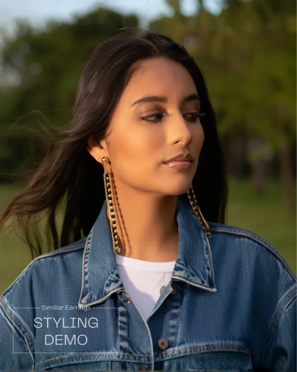 Elegant drop earrings from Passionate Bangladesh, lightweight dangle design for women and girls, perfect for parties and special occasions. Try our different designs like butterfly earrings, long chain earrings, heart shape earrings and stone earrings.