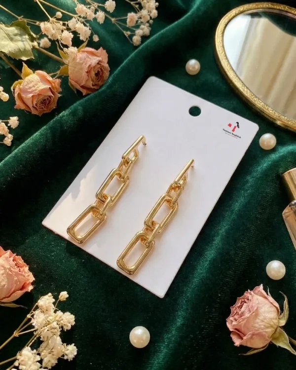 Elegant drop earrings from Passionate Bangladesh, lightweight dangle design for women and girls, perfect for parties and special occasions. Try our different designs like butterfly earrings, long chain earrings, heart shape earrings and stone earrings.