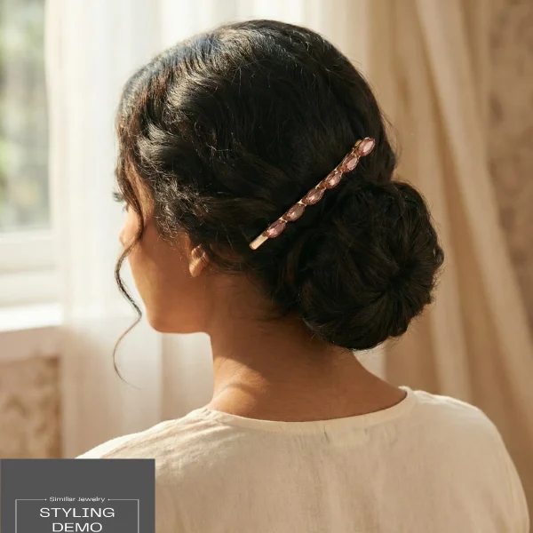 Elegant hair clips from Passionate Bangladesh, lightweight dangle design for women and girls, perfect for parties and special occasions. Try our different designs and colors like pink clips, white ball-print clips etc.