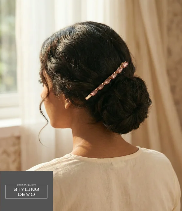 Elegant hair clips from Passionate Bangladesh, lightweight dangle design for women and girls, perfect for parties and special occasions. Try our different designs and colors like pink clips, white ball-print clips etc.