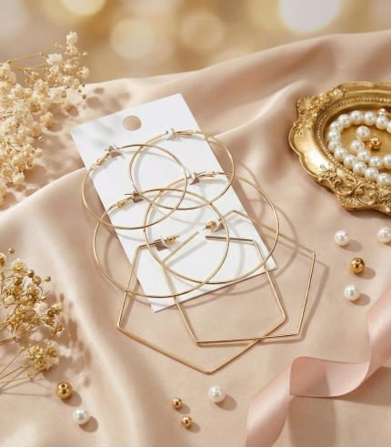 Budget‑friendly hoop earring set from Passionate Bangladesh with multiple stylish everyday options, charming big and small hoops neatly designed for Passionate girls only.