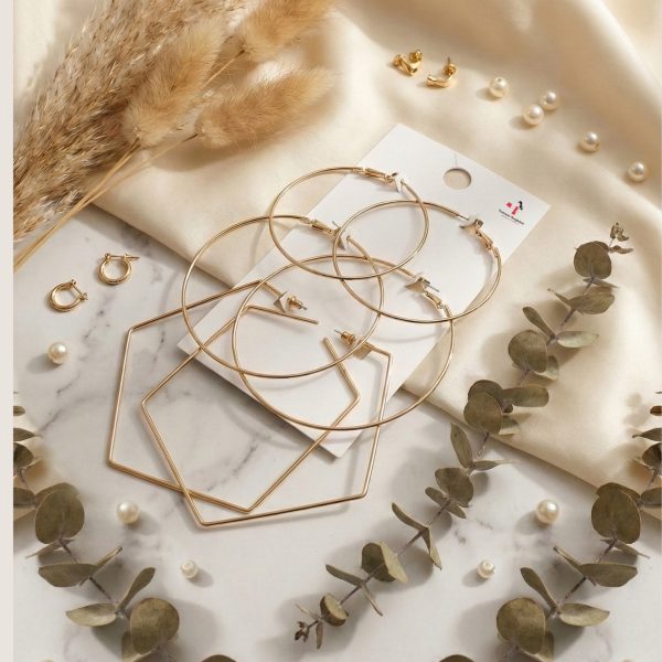 Budget‑friendly hoop earring set from Passionate Bangladesh with multiple stylish everyday options, charming big and small hoops neatly designed for Passionate girls only.