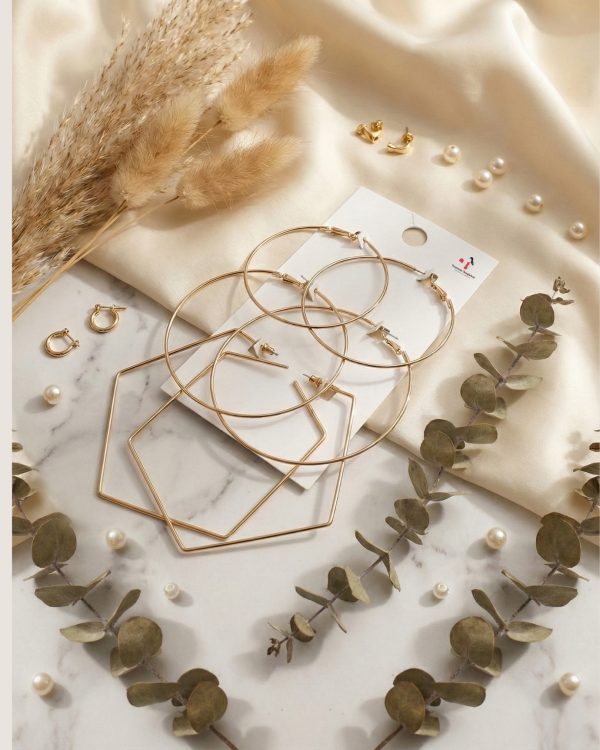 Budget‑friendly hoop earring set from Passionate Bangladesh with multiple stylish everyday options, charming big and small hoops neatly designed for Passionate girls only.