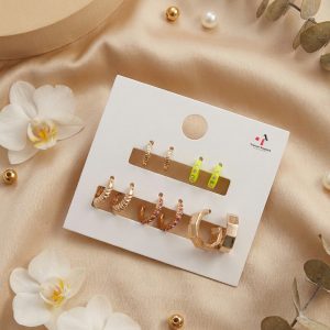 Budget‑friendly hoop earring set from Passionate Bangladesh with multiple stylish everyday options, charming big and small hoops neatly designed for Passionate girls only.