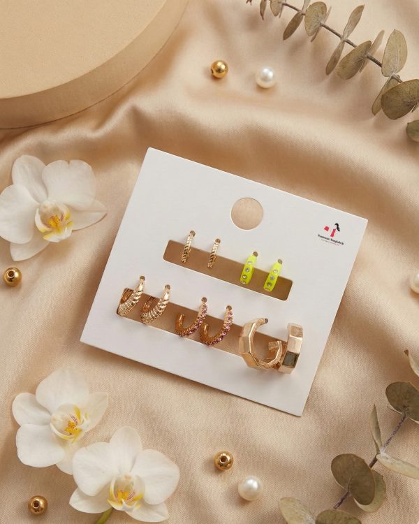 Budget‑friendly hoop earring set from Passionate Bangladesh with multiple stylish everyday options, charming big and small hoops neatly designed for Passionate girls only.