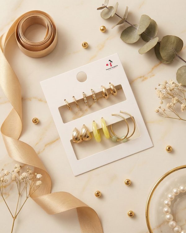 Budget‑friendly hoop earring set from Passionate Bangladesh with multiple stylish everyday options, charming big and small hoops neatly designed for Passionate girls only.