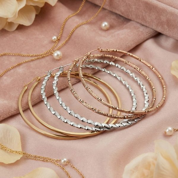 Budget‑friendly hoop earring set from Passionate Bangladesh with multiple stylish everyday options, charming big and small hoops neatly designed for Passionate girls only.