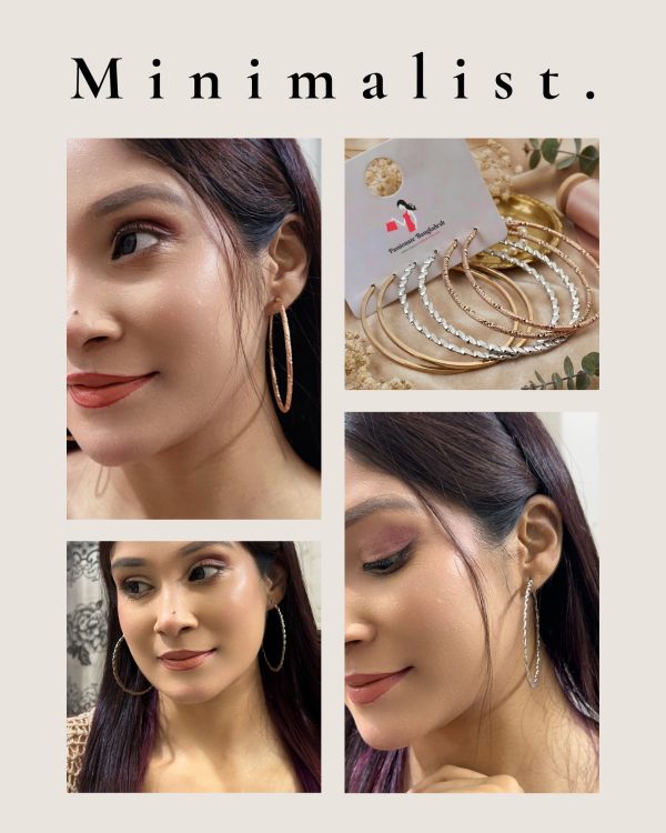 Budget‑friendly hoop earring set from Passionate Bangladesh with multiple stylish everyday options, charming big and small hoops neatly designed for Passionate girls only.