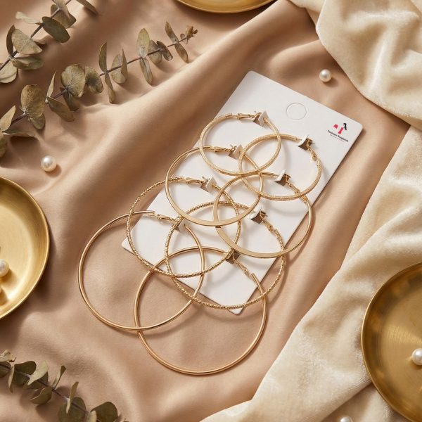 Budget‑friendly hoop earring set from Passionate Bangladesh with multiple stylish everyday options, charming big and small hoops neatly designed for Passionate girls only.