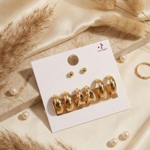 Budget‑friendly hoop earring set from Passionate Bangladesh with multiple stylish everyday options, charming big and small hoops neatly designed for Passionate girls only.