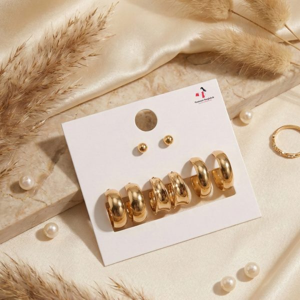 Budget‑friendly hoop earring set from Passionate Bangladesh with multiple stylish everyday options, charming big and small hoops neatly designed for Passionate girls only.