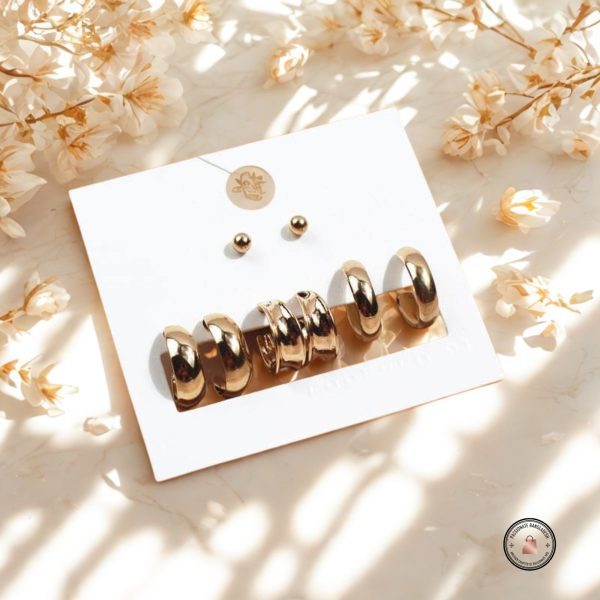 Budget‑friendly hoop earring set from Passionate Bangladesh with multiple stylish everyday options, charming big and small hoops neatly designed for Passionate girls only.