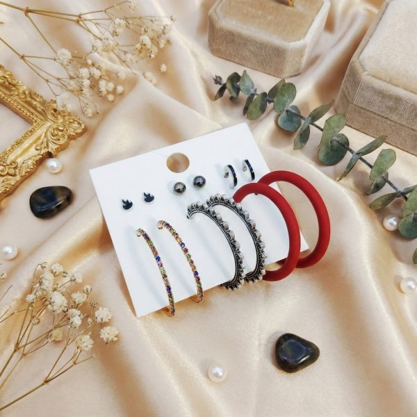 Budget‑friendly hoop earring set from Passionate Bangladesh with multiple stylish everyday options, charming big and small hoops neatly designed for Passionate girls only.