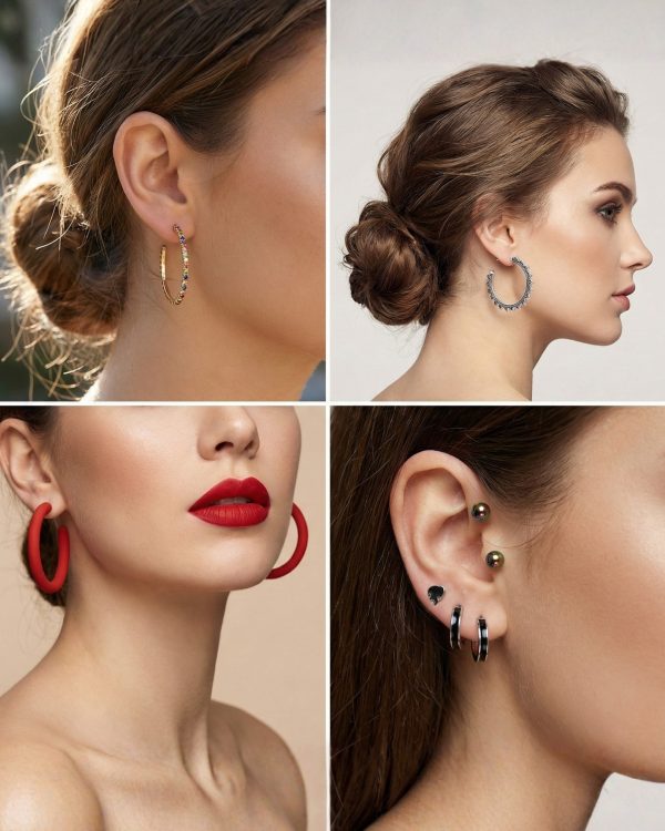 Budget‑friendly hoop earring set from Passionate Bangladesh with multiple stylish everyday options, charming big and small hoops neatly designed for Passionate girls only.