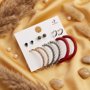 Budget‑friendly hoop earring set from Passionate Bangladesh with multiple stylish everyday options, charming big and small hoops neatly designed for Passionate girls only.