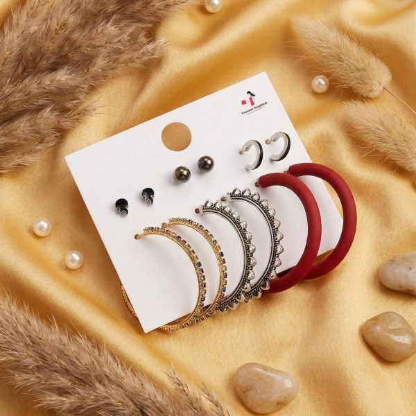 Budget‑friendly hoop earring set from Passionate Bangladesh with multiple stylish everyday options, charming big and small hoops neatly designed for Passionate girls only.