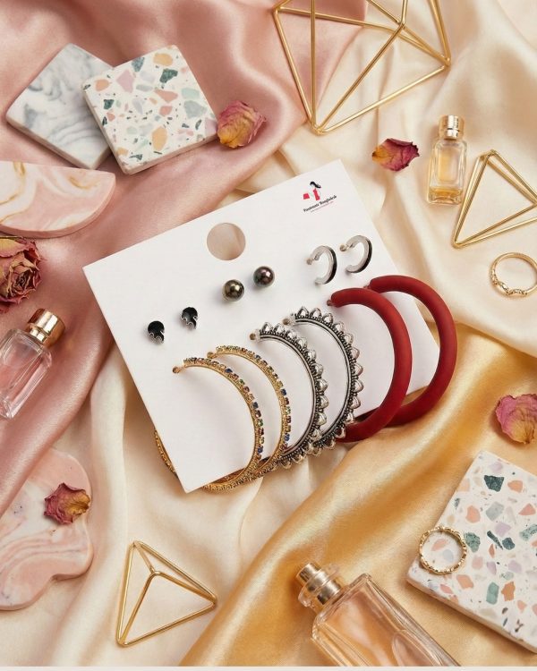 Budget‑friendly hoop earring set from Passionate Bangladesh with multiple stylish everyday options, charming big and small hoops neatly designed for Passionate girls only.