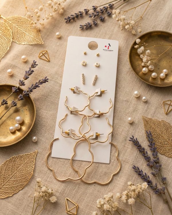 Budget‑friendly hoop earring set from Passionate Bangladesh with multiple stylish everyday options, charming big and small hoops neatly designed for Passionate girls only.