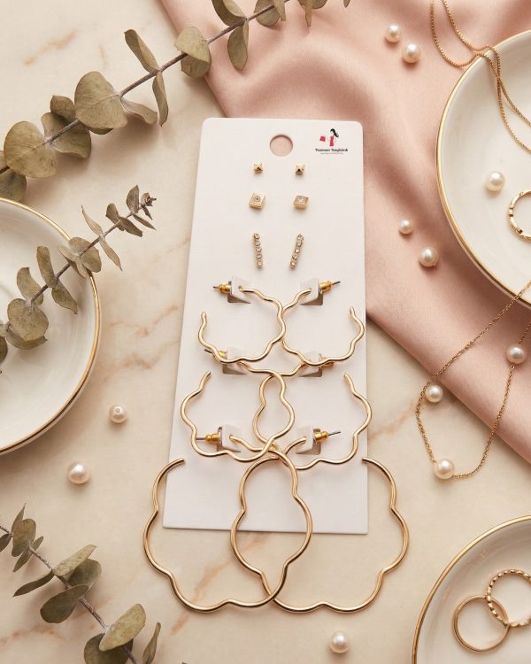 Budget‑friendly hoop earring set from Passionate Bangladesh with multiple stylish everyday options, charming big and small hoops neatly designed for Passionate girls only.