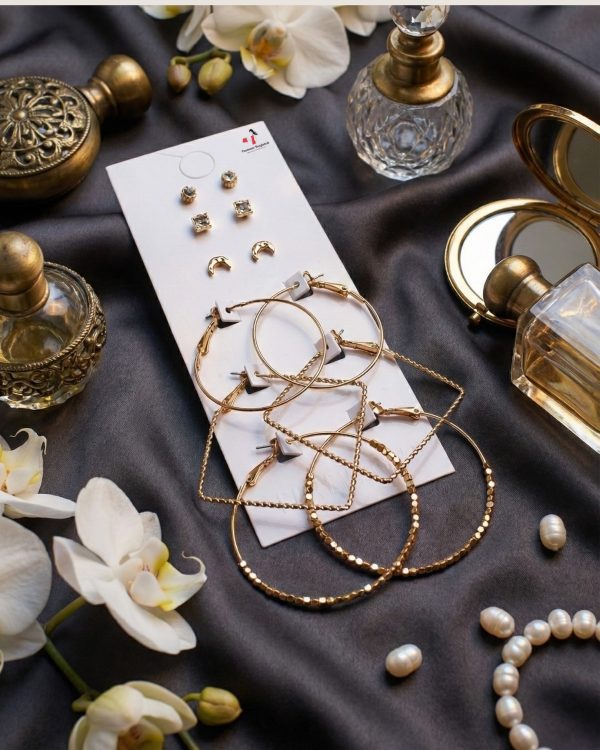 Budget‑friendly hoop earring set from Passionate Bangladesh with multiple stylish everyday options, charming big and small hoops neatly designed for Passionate girls only.
