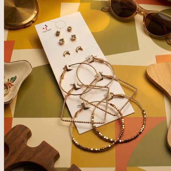 Budget‑friendly hoop earring set from Passionate Bangladesh with multiple stylish everyday options, charming big and small hoops neatly designed for Passionate girls only.