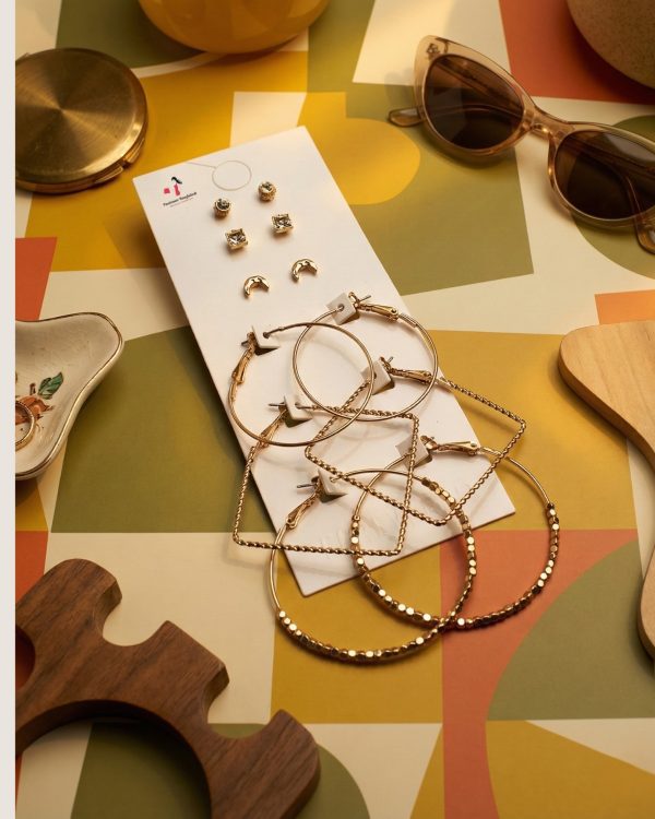Budget‑friendly hoop earring set from Passionate Bangladesh with multiple stylish everyday options, charming big and small hoops neatly designed for Passionate girls only.
