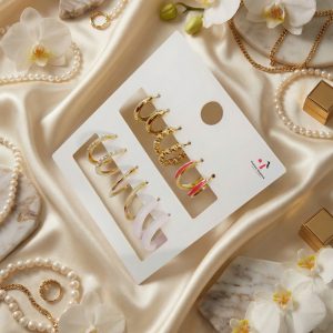 Budget‑friendly hoop earring set from Passionate Bangladesh with multiple stylish everyday options, charming big and small hoops neatly designed for Passionate girls only.